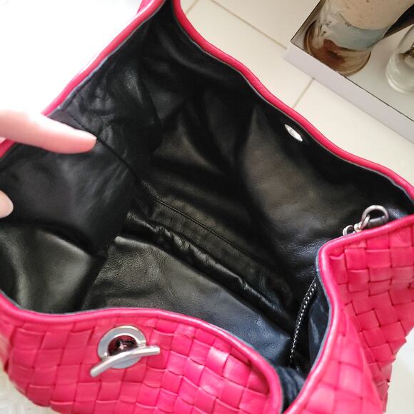 Fontanelli Woven Cherry Reversible Leather Tote - Picture 6 of 8